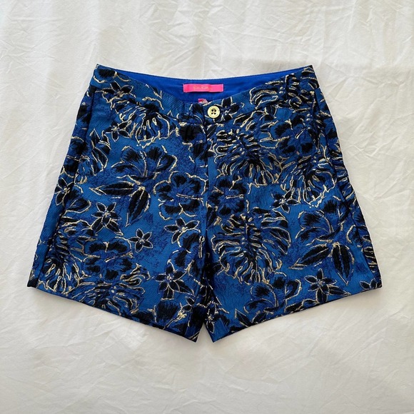 NWT Lily Pulitzer Callahan High Rise Blue Grotto Dress Shorts, Size 0